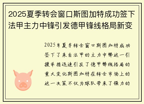 2025夏季转会窗口斯图加特成功签下法甲主力中锋引发德甲锋线格局新变化